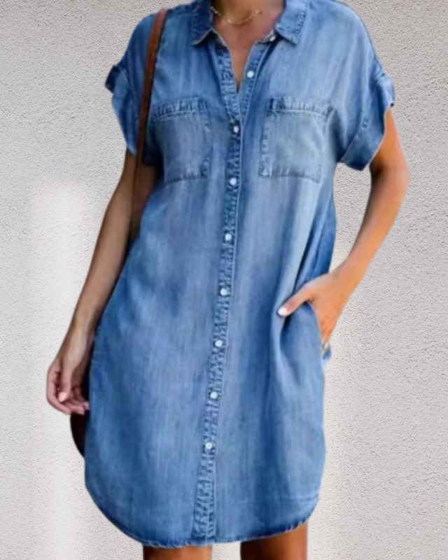 AMELIE™ | Robe Chemise en Denim